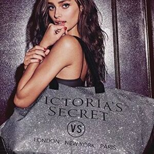 Victoria's Secret Gray Silvery Tote Bag C1-1001